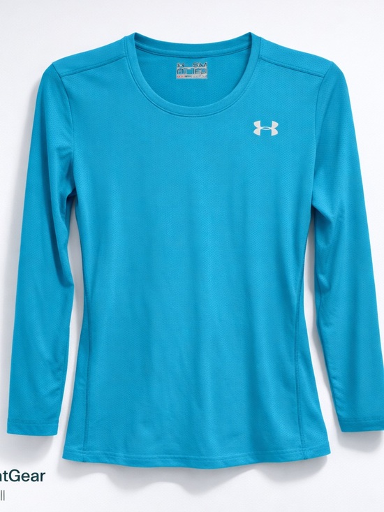 Under Armour Tops - Under Armour HeatGear Fitted Long Sleeve Top Small Teal Thumbholes Athletic